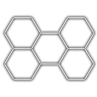 Escape6 Complete LED hexagonal luminaire white 6500 K, 5 elements 238 ×168 cm - Modular Light