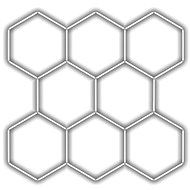Escape6 Complete LED hexagonal luminaire white 6500 K, 8 elements 252 × 238 cm - Modular Light