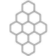 Escape6 Complete LED hexagonal luminaire white 6500 K, 9 elements 246 × 386 cm - Modular Light