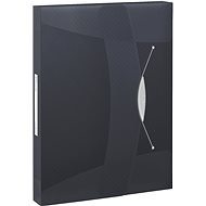 ESSELTE VIVIDA A4 mit Gummiband, transparent schwarz - Dokumentenmappe