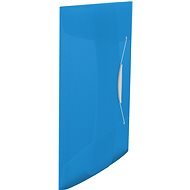 ESSELTE VIVIDA A4 with Rubber Band, Transparent Blue - Document Folders
