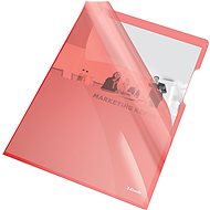 ESSELTE PREMIUM L A4, 150 mic, transparent red - pack of 25 - Document Folder