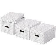 Esselte Home veľkosť M 26,5 x 20,5 x 36,5 cm, biela – sada 3 ks - Archivačná krabica