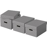 ESSELTE Home size M, 26.5 x 20.5 x 36.5cm, Grey - Set of 3 - Archive Box