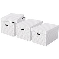 ESSELTE Home size L, 35.5 x 30.5 x 51cm, White - Set of 3 - Archive Box