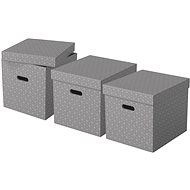 ESSELTE Home Cubic, 32 x 31.5 x 36.5cm, Grey - Set of 3 - Archive Box