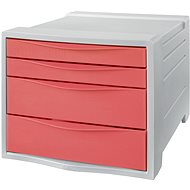 ESSELTE Colour Breeze A4, 4 drawers, coral - Drawer Box