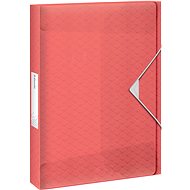 ESSELTE Colour Breeze 40 mm, A4 with elastic band, transparent coral - Document Folder
