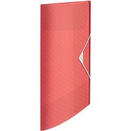 ESSELTE Colour Breeze A4 tri-fold with elastic band, transparent coral - Document Folder
