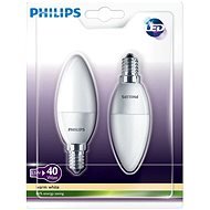 Philips LED Sviečka 5,5 – 40 W, E14, 2700 K, Mliečna, 2 ks - LED žiarovka