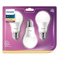 Philips LED 9-60W E27, 2700K, tejfehér, 3db-os készlet - LED izzó