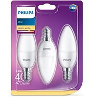 Philips LED Candle 5.5-40W, E14, 2700K, Matte, set 3pcs - LED Bulb