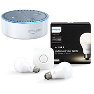 Philips Hue White 8.5W E27 starter kit + Amazon Echo Dot biela (2.generácia) - LED žiarovka