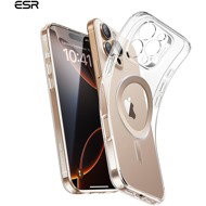 ESR Zero Clear Case (HaloLock), Compatible with iPhone 16 Pro, Rose Gold Ring - Phone Cover