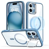 ESR Classic Hybrid Case with Stash Stand (HaloLock), Compatible with iPhone 16, Clear Blue - Phone Cover