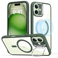 ESR Classic Hybrid Case with Stash Stand (HaloLock), Compatible with iPhone 16, Clear Green - Handyhülle