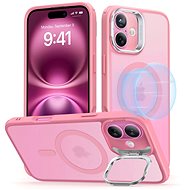 ESR Classic Hybrid Case with Stash Stand (HaloLock), Compatible with iPhone 16, Frosted Pink - Phone Cover
