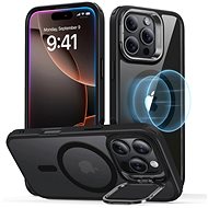 ESR Classic Hybrid Case with Stash Stand (HaloLock), Compatible with iPhone 16 Pro, Clear Black - Phone Cover