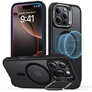 ESR Classic Hybrid Case with Stash Stand (HaloLock), Compatible with iPhone 16 Pro, Frosted Black - Phone Cover