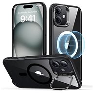 ESR Classic Hybrid Case with Stash Stand (HaloLock), Compatible with iPhone 16 Plus, Clear Black - Phone Cover