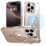 ESR Classic Hybrid Case with Stash Stand (HaloLock), Compatible with iPhone 16 Pro Max, Rose Gold Ac - Phone Cover