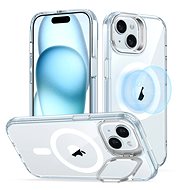 ESR Classic Hybrid Case with Stash Stand (HaloLock), Compatible with iPhone 15, Clear Blue - Phone Cover
