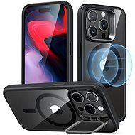 ESR Classic Hybrid Case with Stash Stand (HaloLock), Compatible with iPhone 15 Pro, Clear Black - Phone Cover