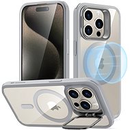ESR Classic Hybrid Case with Stash Stand (HaloLock), Compatible with iPhone 15 Pro, Clear Grey - Phone Cover