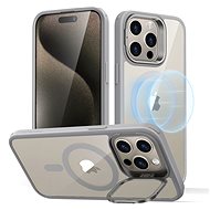 ESR Classic Hybrid Case with Stash Stand (HaloLock), Compatible with iPhone 15 Pro Max, Clear Grey - Phone Cover