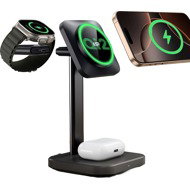 ESR HaloLock 3-in-1 Watch Wireless Charging Set, EU Plug, Black - Wireless Charger