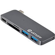eSTUFF C típusú USB (USB-C) Slot-in Hub Grey - Port replikátor