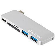 eSTUFF C típusú USB (USB-C) Slot-in Hub Silver - Port replikátor