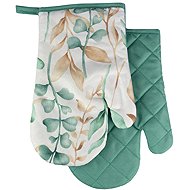 Euromat Kitchen mitt with magnet and loop 2 pcs - Mint leaves - Oven Mitt