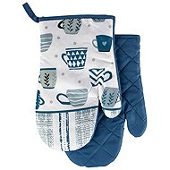 Euromat Kitchen mitt with magnet and loop 2 pcs - Mugs blue - Oven Mitt