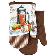 Euromat Kitchen mitt/glove with magnet and loop - Presser brown - Oven Mitt
