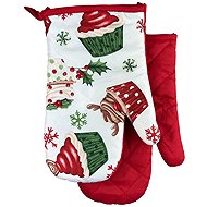 Euromat Kitchen mitt / glove with magnet and loop - Christmas muffin red - Oven Mitt