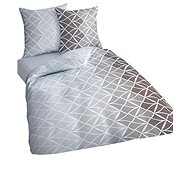 4sleep Flannel bedding 140/200 + 70/90 - 5016A triangles brown - Bed Linen