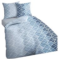 4sleep Flannel bedding 140/200 + 70/90 - 5016C triangles blue - Bed Linen