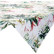 Eurofirany Tablecloth 85 × 85 cm - Garden leaves green on white - Tablecloth