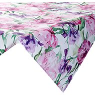 Eurofirany Tablecloth 85 × 85 cm - Flowers pink and purple on white - Tablecloth