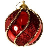 EverGreen Guľa Retro pr. 10 cm, červená - Vianočné ozdoby
