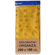 EverGreen Organza - big stars 2x1.5 m, gold - Christmas Ornaments