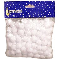 EverGreen Cotton balls x120, h. 2 cm, white-opal. - Christmas Ornaments