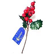 EverGreen bogyós leszúrható dísz, 3 levél, 20 cm, zöld-piros - Karácsonyi díszítés