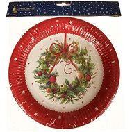 EverGreen Paper Plates Diameter 23cm, 12pcs, Red - Christmas Ornaments