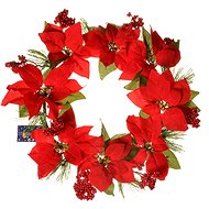 EverGreen Poinsettia wreath 8 kv., Dia.40cm, red - Christmas Ornaments