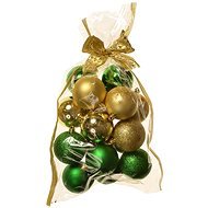 EverGreen® Gömb x 16 db, különféle, átm. 6 cm, zöld-arany színű - Karácsonyi díszítés