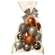 EverGreen® Sphere x 16 pcs, Various, dia. 6cm, Colour: Copper-silver - Christmas Ornaments