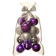 EverGreen® Sphere x 16 pcs, Various, dia. 6cm, Colour Violet-silver - Christmas Ornaments