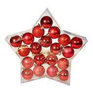 EverGreen® Gömb x 20 db, 3 fajta, átmérője 6 cm, színe piros - Karácsonyi díszítés